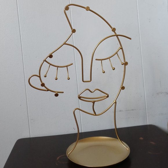 NEW Face-shaped 'Gold' Metal JEWELRY Stand by LA CASA BELLA - Picture 2 of 2
